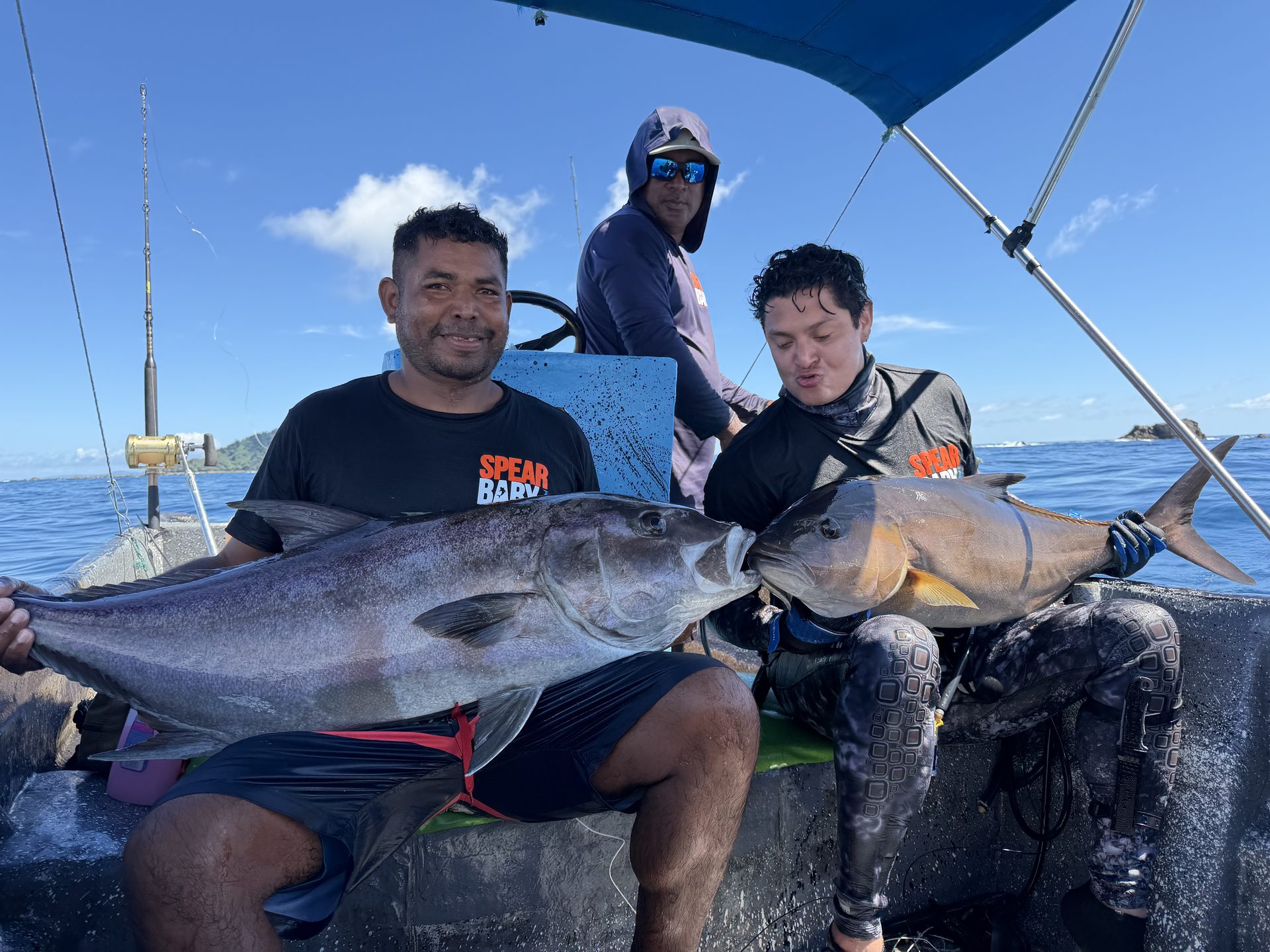 Alberto captain of Spearbaby boat heading toward the islands